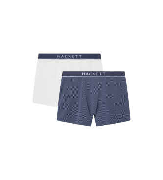 Hackett London Confezione da 2 boxer Gem Tk blu navy, bianchi