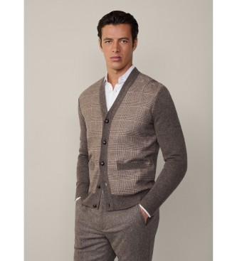 Hackett London Glen Cardigan beżowy