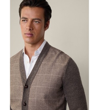 Hackett London Glen Cardigan beżowy