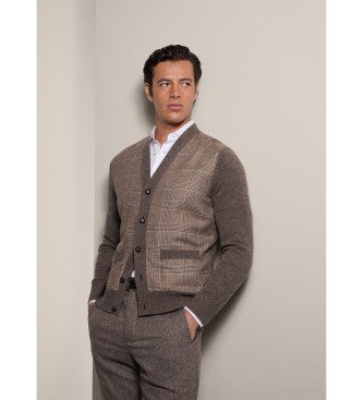 Hackett London Glen Cardigan beżowy