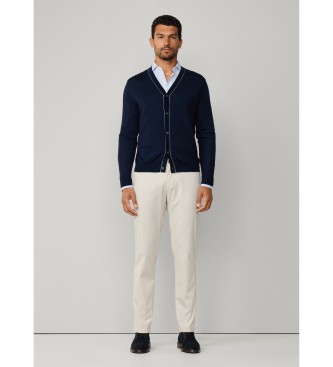 Hackett London Cardigan GMD Merino Silk navy