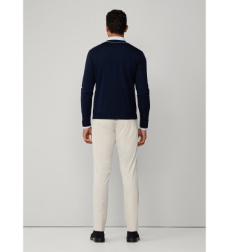 Hackett London Cardigan GMD Merino Silk navy