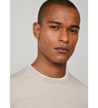 Hackett London Beżowy sweter Gmd Merino