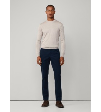 Hackett London Beżowy sweter Gmd Merino