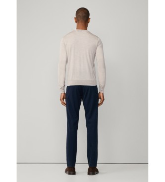 Hackett London Beżowy sweter Gmd Merino