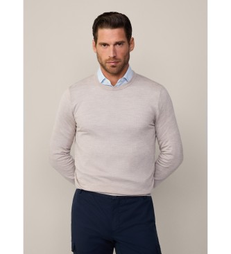 Hackett London Gmd Crew beige trje