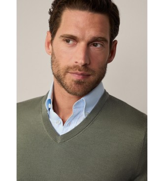 Hackett London Gmd V green jumper