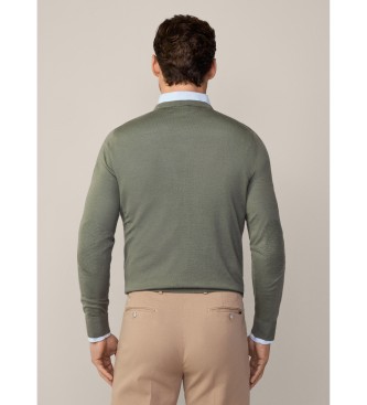 Hackett London Gmd V green jumper