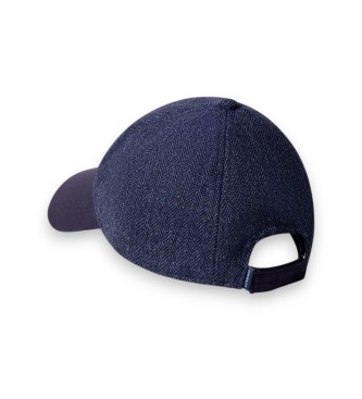 Hackett London Cappello Hbone Tartan blu marino