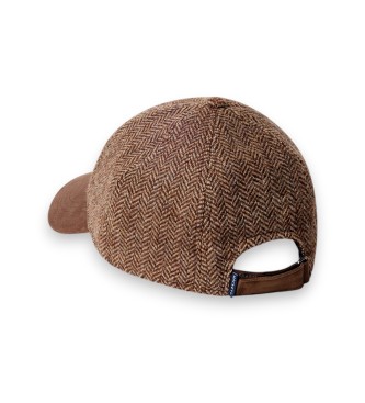 Hackett London Cappello scozzese marrone Hbone
