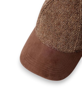 Hackett London Cappello scozzese marrone Hbone