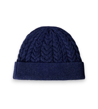 Hackett London Czapka Warkocz granatowa