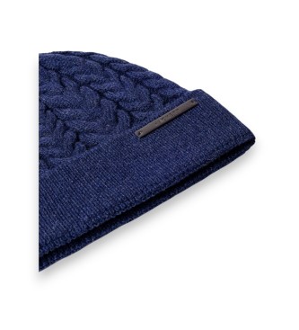 Hackett London Czapka Warkocz granatowa
