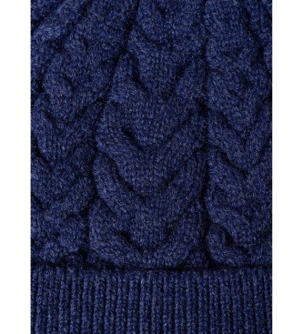 Hackett London Czapka Warkocz granatowa