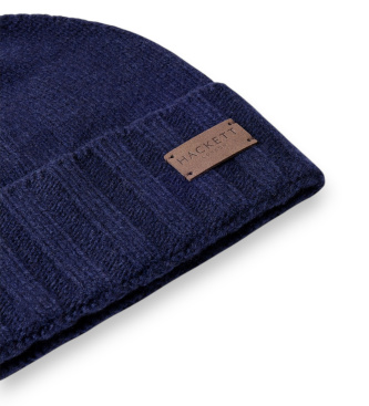 Hackett London Bonnet en cachemire marine