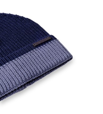 Hackett London Bonnet Merino bleu marine