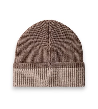 Hackett London Bonnet en laine mérinos marron