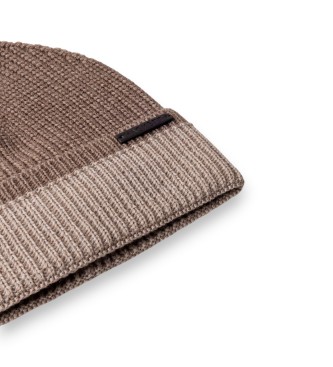 Hackett London Bonnet en laine mérinos marron