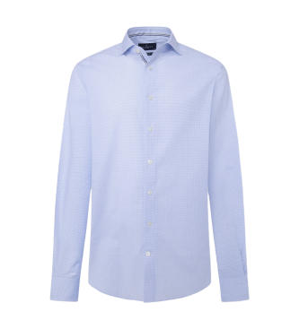 Hackett London Graph Stripe Hemd blau