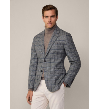 Hackett London Grijs Blauw Pow grijze blazer