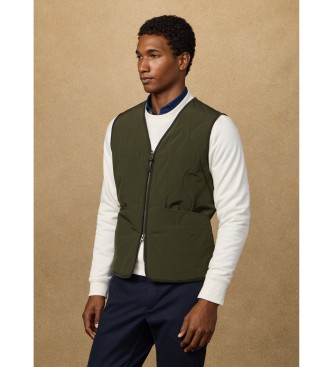 Hackett London Colete de rasto acolchoado verde