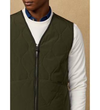 Hackett London Colete de rasto acolchoado verde