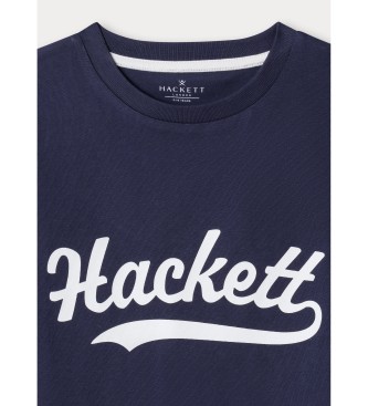 Hackett London Maglietta con logo Hackett, blu navy.
