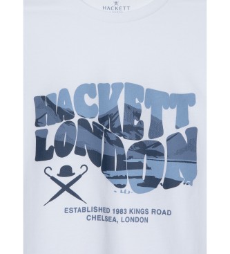 Hackett London Koszulka falista biała
