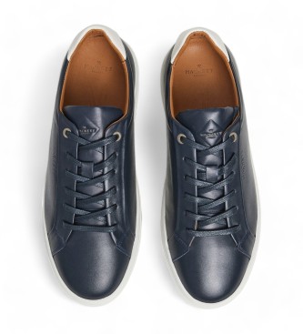 Hackett London Baskets en cuir bleu marine Hackney Classic