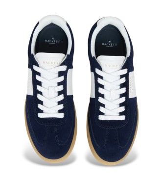 Hackett London Sneakers in pelle blu navy Harper Hendon