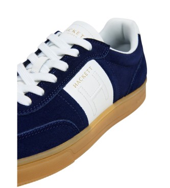 Hackett London Sneakers in pelle blu navy Harper Hendon