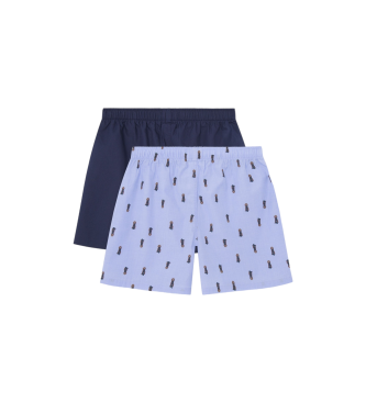 Hackett London Confezione da 2 boxer Harry Faf blu, blu scuro