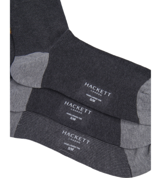 Hackett London Conjunto de 3 pares de meias Harry cinzentas