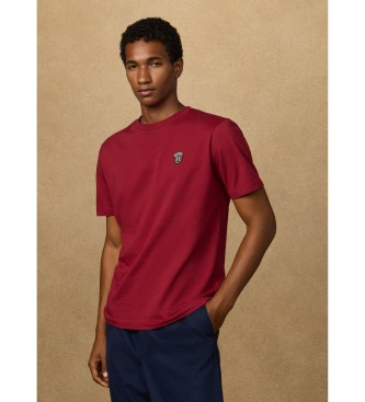 Hackett London T-shirt z logo o klasycznym kroju w kolorze czerwonym