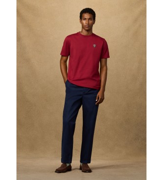 Hackett London T-shirt z logo o klasycznym kroju w kolorze czerwonym