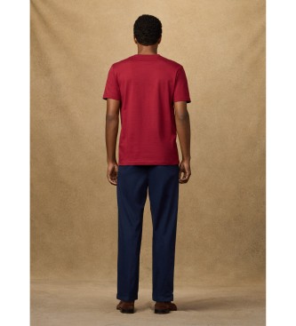 Hackett London T-shirt z logo o klasycznym kroju w kolorze czerwonym