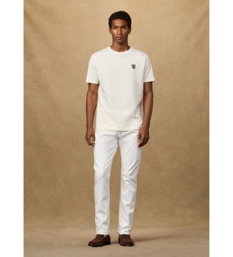 Hackett London T-shirt z logo o klasycznym kroju, biały