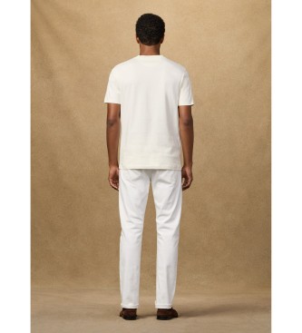 Hackett London T-shirt z logo o klasycznym kroju, biały