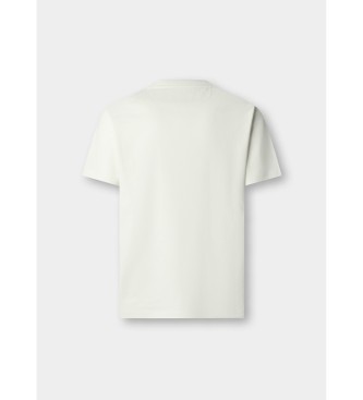 Hackett London T-shirt z logo o klasycznym kroju, biały