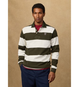 Hackett London Polo rugby rayas fit cl�sico blanco, verde