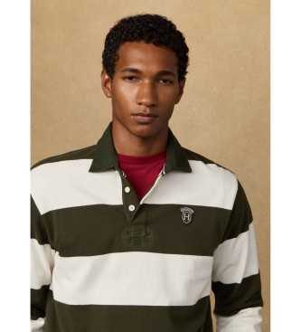 Hackett London Polo rugby rayas fit cl�sico blanco, verde