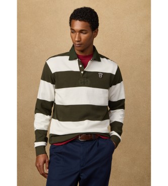 Hackett London Polo rugby rayas fit cl�sico blanco, verde