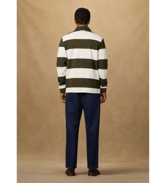 Hackett London Polo rugby rayas fit cl�sico blanco, verde