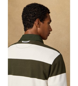 Hackett London Polo rugby rayas fit cl�sico blanco, verde