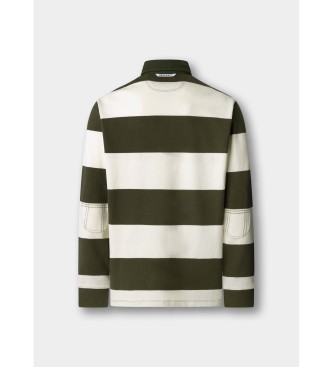 Hackett London Polo rugby rayas fit cl�sico blanco, verde