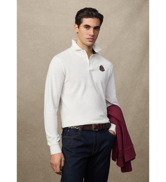 Hackett London Heritage Crest Lgo long sleeve white polo shirt