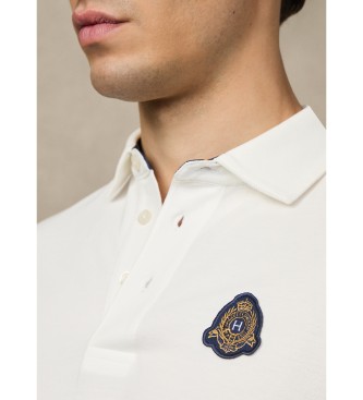 Hackett London Heritage Crest Lgo long sleeve white polo shirt