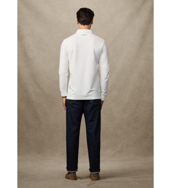 Hackett London Heritage Crest Lgo long sleeve white polo shirt