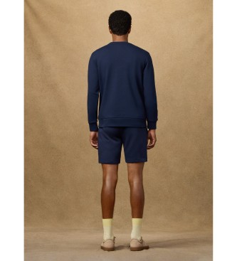 Hackett London Sweater met crewneck en marine logo