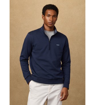 Hackett London Sweater met kwartritssluiting en mairno-logo